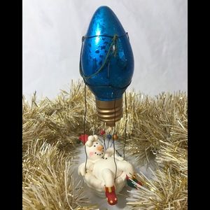 Floating Snowman ⛄️ Lightbulb Air Balloon Ornament